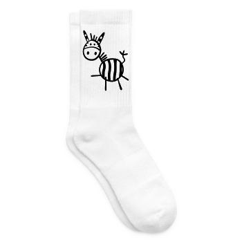 Funny Zebra - Tennissocken - Weiß - Rechts