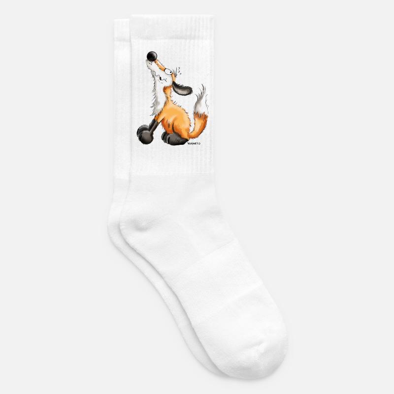 Renard comique - Chaussettes de tennis - blanc