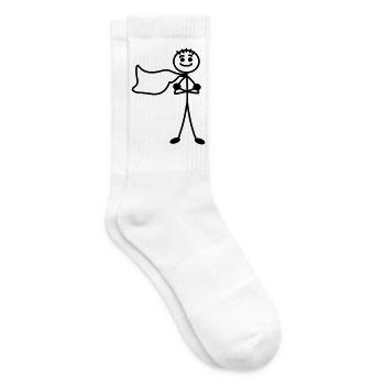 Super jung oder Mann und Umhang mit verschränkten Armen - Tennissocken - Weiß - Rechts