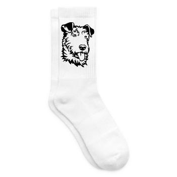 Irish Terrier Head - Tennis socks - white - Right