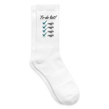 To-do-Liste: Türkisfarbene Häkchen - Tennissocken - Weiß - Rechts