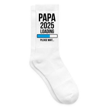 Papa 2025 Loading Bitte warten... - Tennissocken - Weiß - Rechts