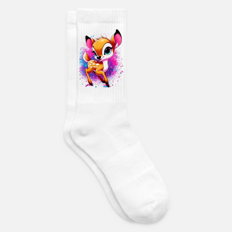 Rehbraun - Tennissocken - Weiß