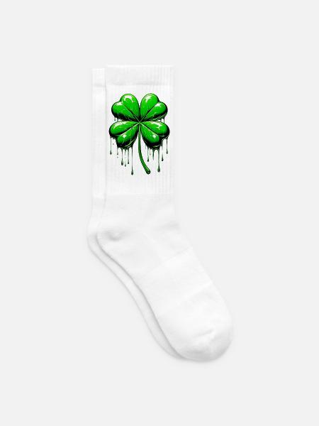 Vierblättriges Kleeblatt - Tennissocken - Weiß