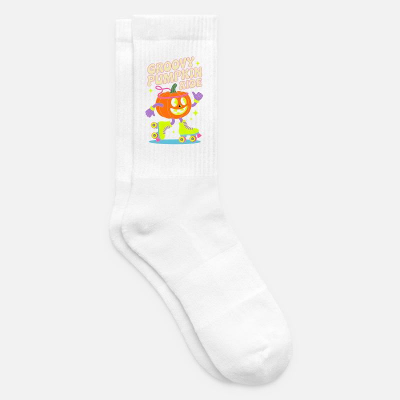 Groovy Pumpkin Inline Skate - Tennis socks - white