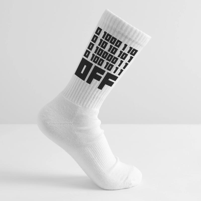 Binary Code F**k OFF – Nerd Humor & Geek Code Tennis socks