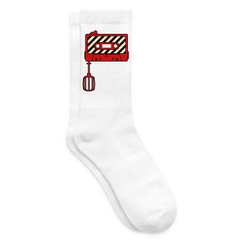 Mixtape vs. Mixer – Retro Musik Kult Design - Tennissocken - Weiß - Rechts