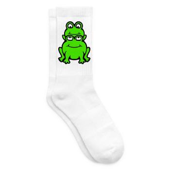 Frosch Kind Familie Papa Mama Huckepack Vatertag - Tennissocken - Weiß - Rechts