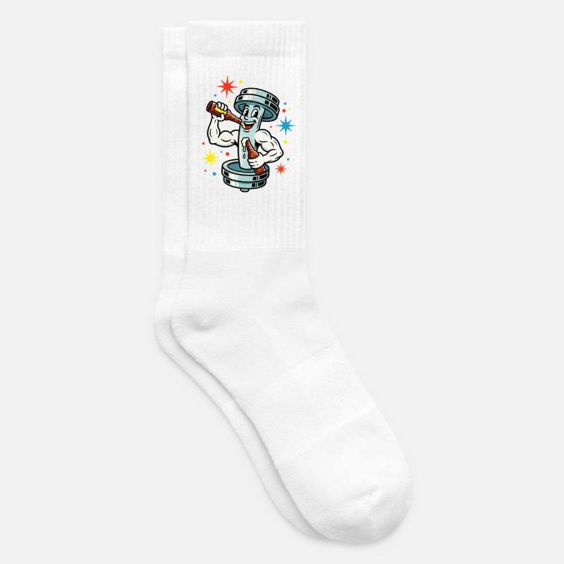 Entraînez-vous dur, faites la fête plus dur. - Chaussettes de tennis - blanc