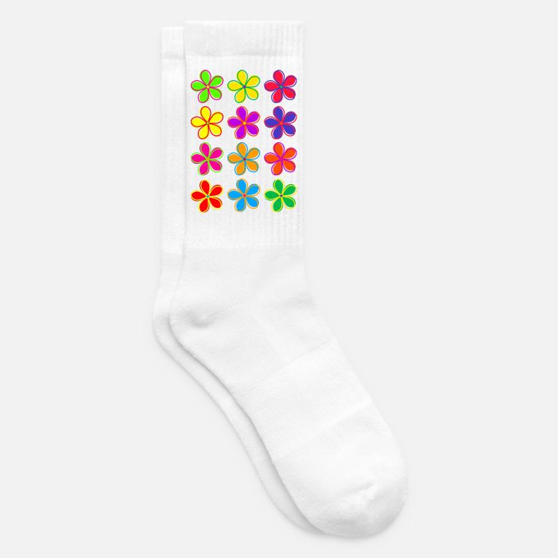 Gänseblümchen-Blumen - Tennissocken - Weiß