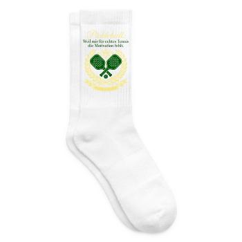 Pickleball Tennis Motivation Wappen Design - Tennissocken - Weiß - Rechts