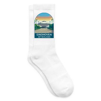 Eindhoven Netherlands Evoluon Vintage Travel Art - Tennis socks - white - Right