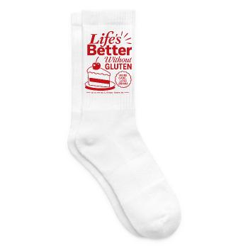 Life Is Better Without Gluten - Tennissocken - Weiß - Rechts