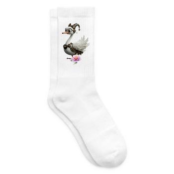Florale Steampunk-Ente - Tennissocken - Weiß - Rechts