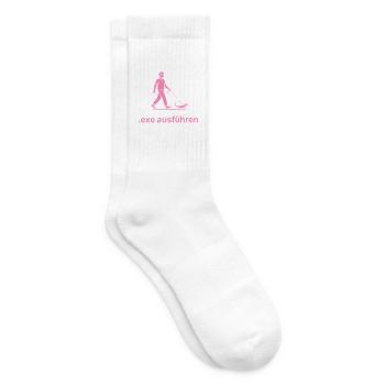 Exe Echse ausfuehren Admin Sysadmin Geschenk - Tennissocken - Weiß - Rechts