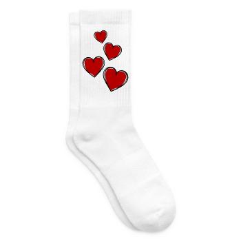 Vier Herzen Rot Liebe Symbol - Tennissocken - Weiß - Rechts