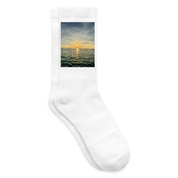 Sunset by the sea Evening atmosphere - Tennis socks - white - Right