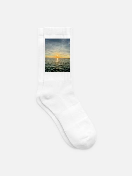 Sonnenuntergang am Meer Abendstimmung - Tennissocken - Weiß