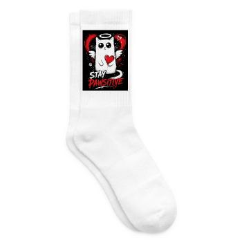 Stay Positive Katze Graffiti - Tennissocken - Weiß - Rechts