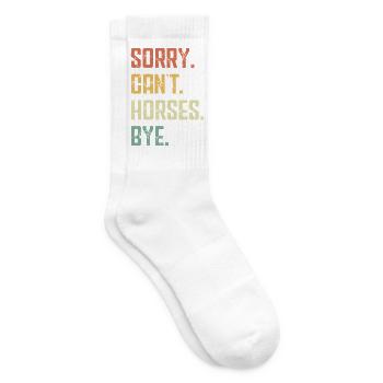Entschuldigung, können Pferde nicht tschüss, lustiger Reiter, liebes Pferd. - Tennissocken - Weiß - Rechts