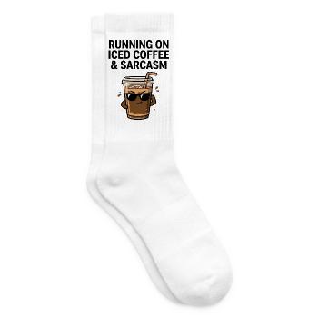 Eiskaffee mit einer Prise Sarkasmus - Tennissocken - Weiß - Rechts