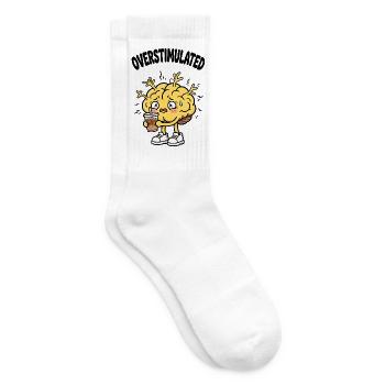Überreiztes Gehirn braucht Eiskaffee - Tennissocken - Weiß - Rechts