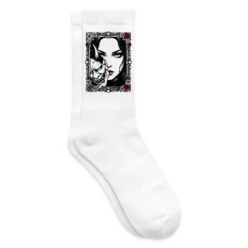 Gothic Mask Portrait - Tennis socks - white - Right
