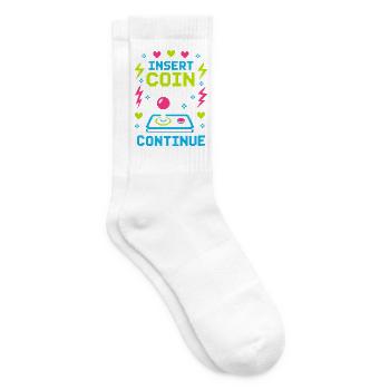 Insert Coin To Continue Retro Gaming - Tennis socks - white - Right
