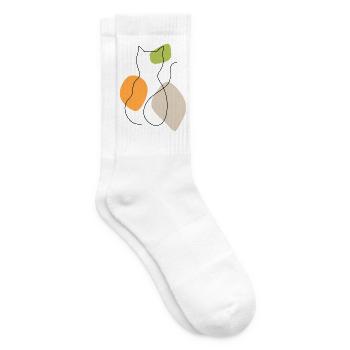 Lineart cat with pastel shapes - Tennis socks - white - Right