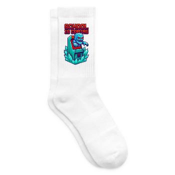 Die Schule kommt Zombie Pixel Art Arcade - Tennissocken - Weiß - Rechts