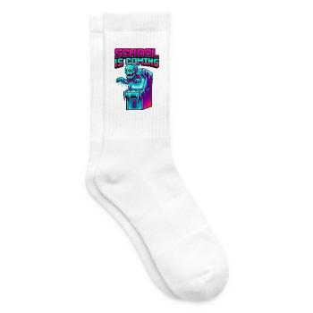 School Is Coming Pixel Zombie Arcade Cabinet - Tennis socks - white - Right