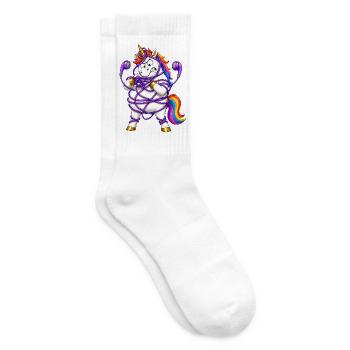 Licorne emmêlée dans des écouteurs - Chaussettes de tennis - blanc - Droite