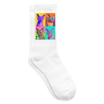 Cats Devon Rex Cat - Tennis socks - white - Right