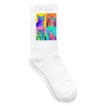 Katzen Ägyptische Mau Katze - Tennissocken - Weiß - Rechts