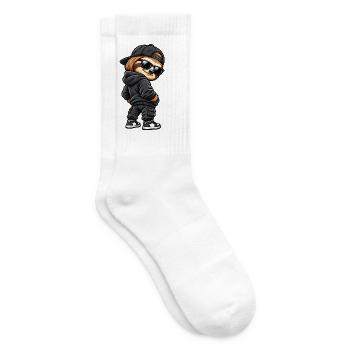 Cool gangster sloth in streetwear style - Tennis socks - white - Right