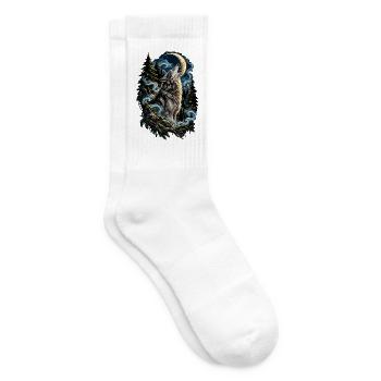 Wolfsmond im Wald - Tennissocken - Weiß - Rechts