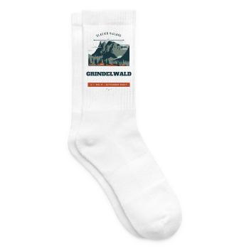 Reiseabzeichen des Gletscherdorfes Grindelwald - Tennissocken - Weiß - Rechts