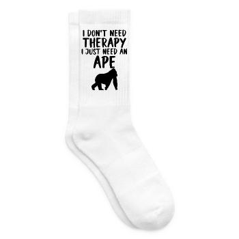 Affe Spruch  - Tennissocken - Weiß - Rechts