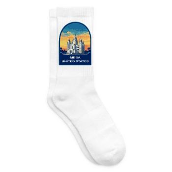Mesa Arizona USA Tempel Reiseabzeichen Sonnenuntergang - Tennissocken - Weiß - Rechts