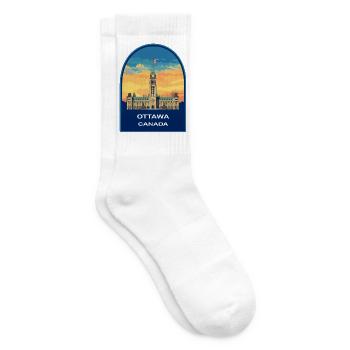 Abzeichen des Friedensturms des Parlamentshagels von Ottawa Canada - Tennissocken - Weiß - Rechts