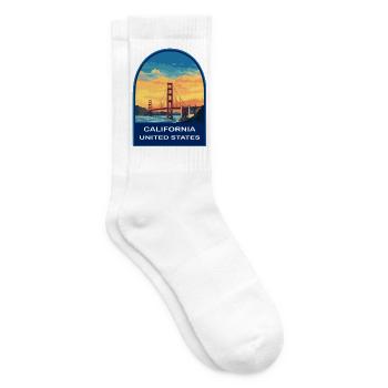 Kalifornien, USA Golden Gate Bridge Reiseabzeichen - Tennissocken - Weiß - Rechts