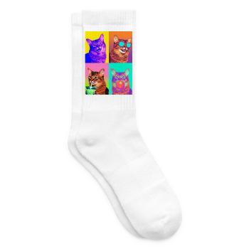Katzen Somali Katze - Tennissocken - Weiß - Rechts