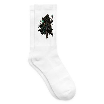 Nachtmagier mit Leuchtlantern - Tennissocken - Weiß - Rechts