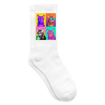Katzen Toyger Katze - Tennissocken - Weiß - Rechts