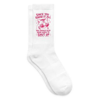 Sassy Cool Cat – Since You Know It All Shut Up - Tennissocken - Weiß - Rechts
