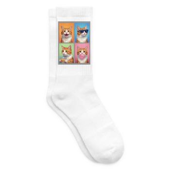 Katzen Orange Tabby Katze - Tennissocken - Weiß - Rechts