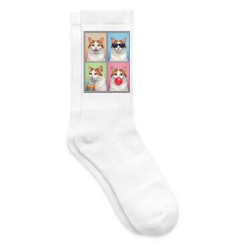 Katzen Türkisch Van Katze - Tennissocken - Weiß - Rechts
