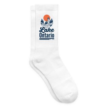 Lake Ontario Leuchtturm Sonnenuntergang - Tennissocken - Weiß - Rechts