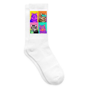 Katzen Graue Tabby Katze - Tennissocken - Weiß - Rechts