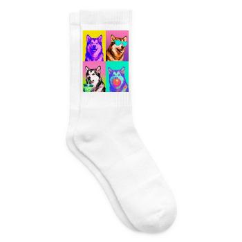 Hunde Alaskan Malamute Hund - Tennissocken - Weiß - Rechts